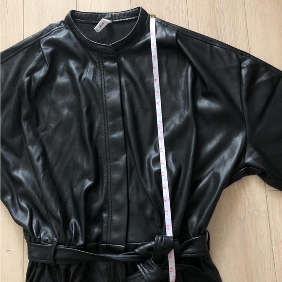 Mango MNG Play Suit Leather Tie Waist Jumpsuit in Black size L - Picture 15 of 16